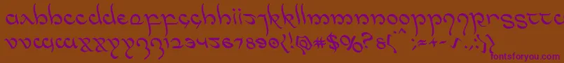 Halfelvenleft Font – Purple Fonts on Brown Background