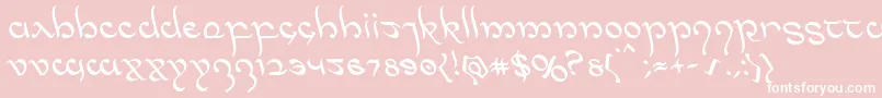 Halfelvenleft-Schriftart – Weiße Schriften auf rosa Hintergrund