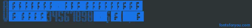 SupergunsGrid Font – Blue Fonts on Black Background