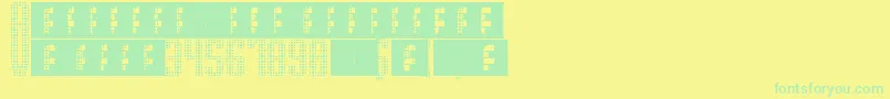 SupergunsGrid Font – Green Fonts on Yellow Background