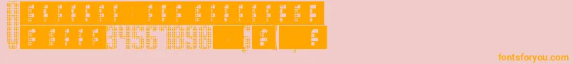 SupergunsGrid Font – Orange Fonts on Pink Background