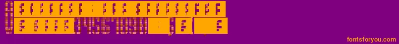 SupergunsGrid Font – Orange Fonts on Purple Background
