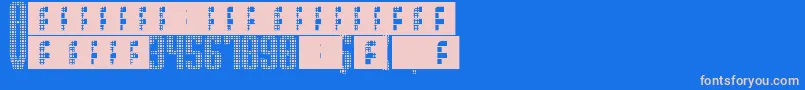 SupergunsGrid Font – Pink Fonts on Blue Background