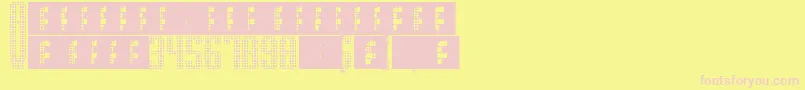 SupergunsGrid Font – Pink Fonts on Yellow Background