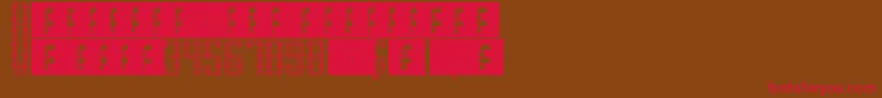 SupergunsGrid Font – Red Fonts on Brown Background