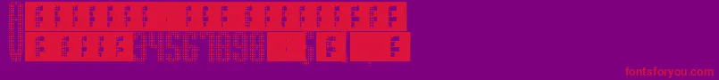 Czcionka SupergunsGrid – czerwone czcionki na fioletowym tle