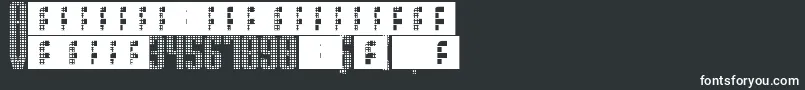 フォントSupergunsGrid – 黒い背景に白い文字