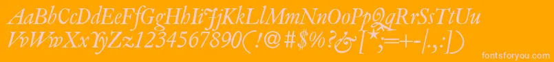 Шрифт VanitybookItalic – розовые шрифты на оранжевом фоне