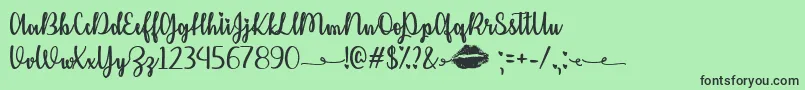 KissMeOrNotTtf Font – Black Fonts on Green Background