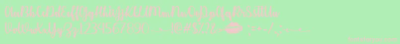 KissMeOrNotTtf-fontti – vaaleanpunaiset fontit vihreällä taustalla