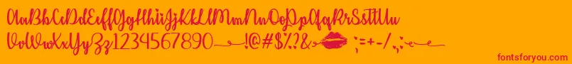 KissMeOrNotTtf Font – Red Fonts on Orange Background