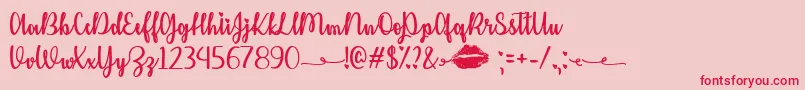 KissMeOrNotTtf Font – Red Fonts on Pink Background