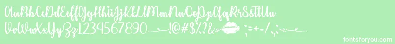 KissMeOrNotTtf Font – White Fonts on Green Background