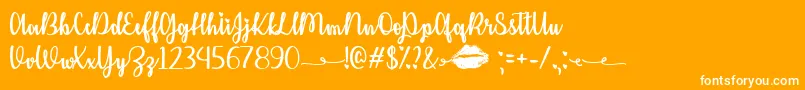 KissMeOrNotTtf Font – White Fonts on Orange Background