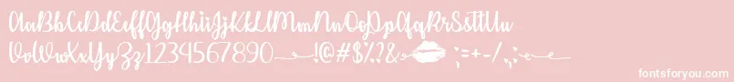 KissMeOrNotTtf Font – White Fonts on Pink Background