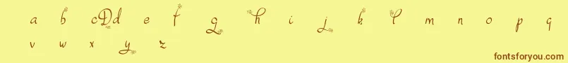 DafodylDemo-Schriftart – Braune Schriften auf gelbem Hintergrund