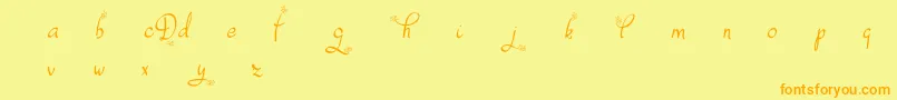 Fonte DafodylDemo – fontes laranjas em um fundo amarelo