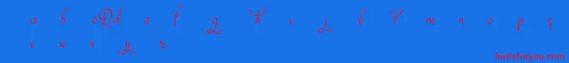 DafodylDemo-Schriftart – Rote Schriften auf blauem Hintergrund