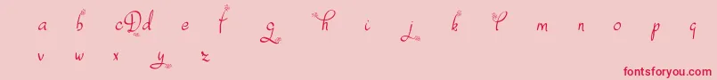 Fonte DafodylDemo – fontes vermelhas em um fundo rosa