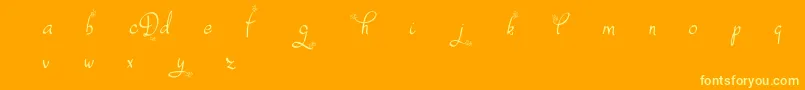 DafodylDemo-Schriftart – Gelbe Schriften auf orangefarbenem Hintergrund