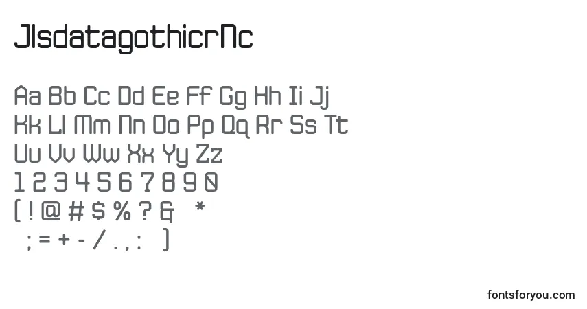 Schriftart JlsdatagothicrNc – Alphabet, Zahlen, spezielle Symbole