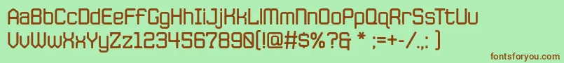 Шрифт JlsdatagothicrNc – коричневые шрифты на зелёном фоне