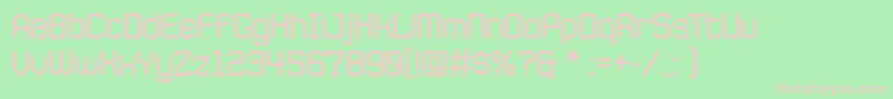 フォントJlsdatagothicrNc – 緑の背景にピンクのフォント