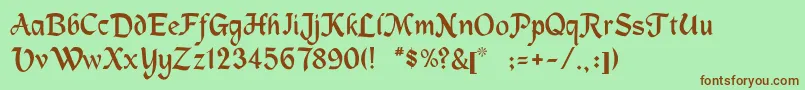 Rsmachumaine Font – Brown Fonts on Green Background