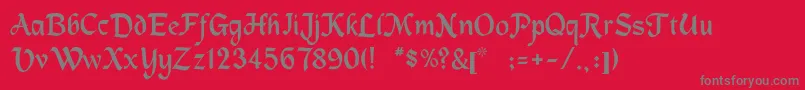 Rsmachumaine Font – Gray Fonts on Red Background