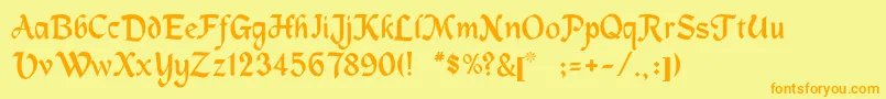 Rsmachumaine Font – Orange Fonts on Yellow Background