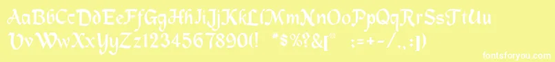 フォントRsmachumaine – 黄色い背景に白い文字
