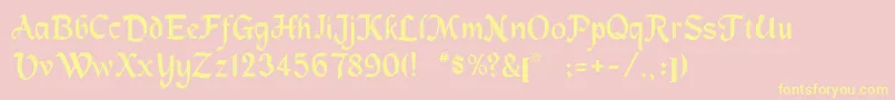 Rsmachumaine Font – Yellow Fonts on Pink Background