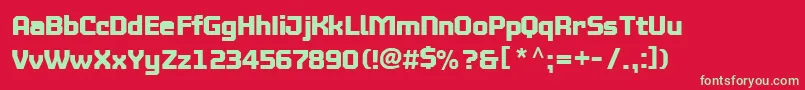 Mtv2c Font – Green Fonts on Red Background
