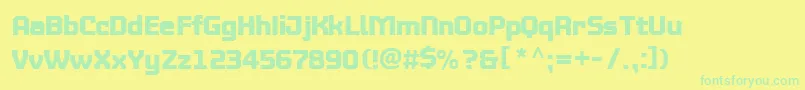フォントMtv2c – 黄色い背景に緑の文字