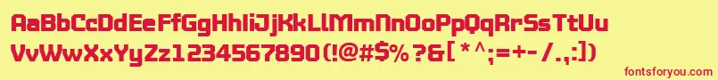 フォントMtv2c – 赤い文字の黄色い背景