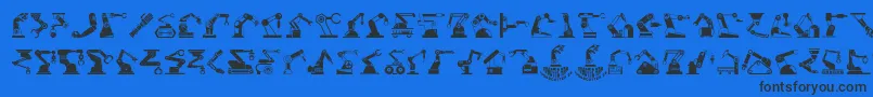 RoboticArm-Schriftart – Schwarze Schriften auf blauem Hintergrund