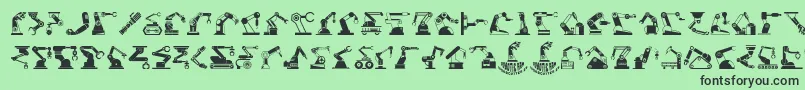 RoboticArm-Schriftart – Schwarze Schriften auf grünem Hintergrund