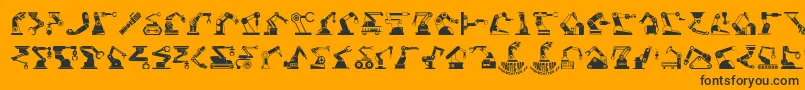 RoboticArm-Schriftart – Schwarze Schriften auf orangefarbenem Hintergrund