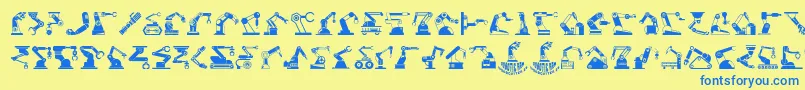 RoboticArm Font – Blue Fonts on Yellow Background