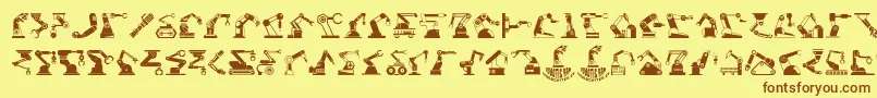 RoboticArm Font – Brown Fonts on Yellow Background