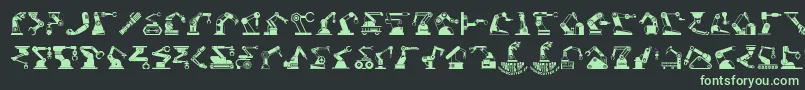 RoboticArm Font – Green Fonts on Black Background