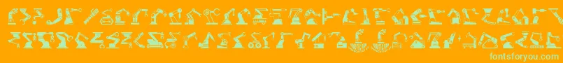 RoboticArm Font – Green Fonts on Orange Background