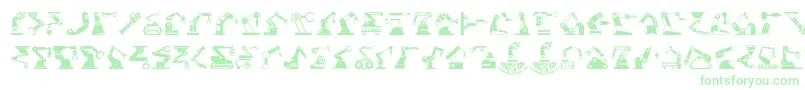 RoboticArm-Schriftart – Grüne Schriften auf weißem Hintergrund