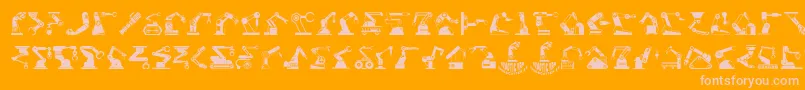 RoboticArm Font – Pink Fonts on Orange Background