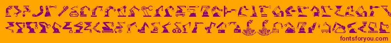 RoboticArm-Schriftart – Violette Schriften auf orangefarbenem Hintergrund