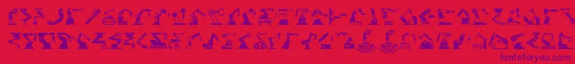 RoboticArm-Schriftart – Violette Schriften auf rotem Hintergrund