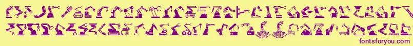RoboticArm Font – Purple Fonts on Yellow Background