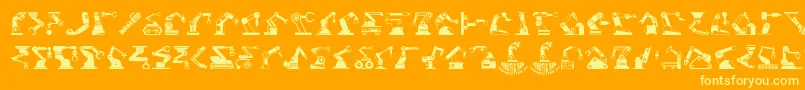 RoboticArm Font – Yellow Fonts on Orange Background