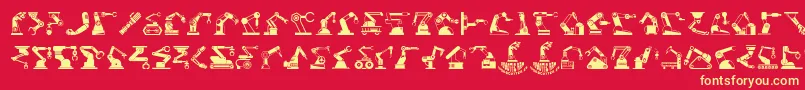 RoboticArm Font – Yellow Fonts on Red Background