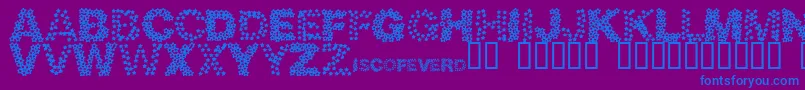 Discotech Font – Blue Fonts on Purple Background